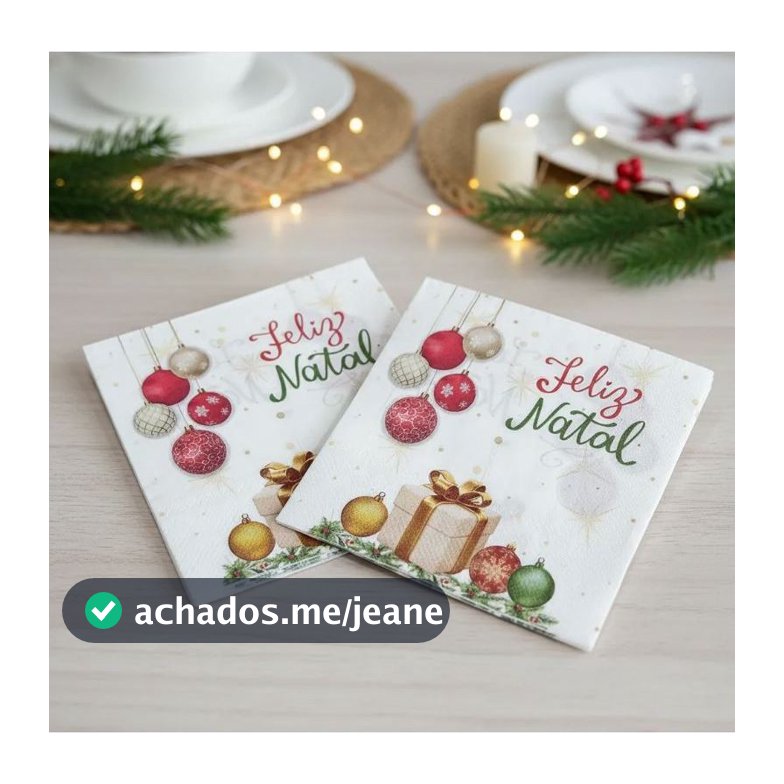 GUARDANAPOS DE PAPEL “Feliz Natal” TAMANHO 33X33 Estampa: Presentes - Decoração para Mesa e Ceia
