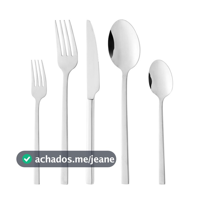 Faqueiro 30 Peças Firenze Aço Inox Wolff Conjunto de Talheres para 6 Pessoas Mesa Posta Jantar e Refeições Qualidade Uso