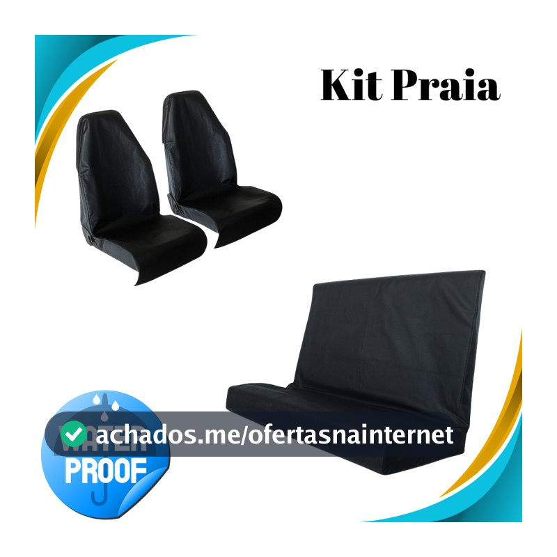 Kit Capa Protetora 100% Couro Para Banco de Carro Praia Pet Impermeável Universal Contra Areia Água Automotivo