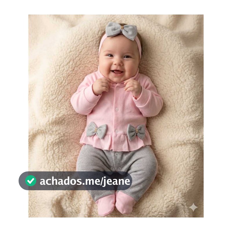 Macacão Manga Longa Bebê Menina Luxo Sofia Malha Canelada