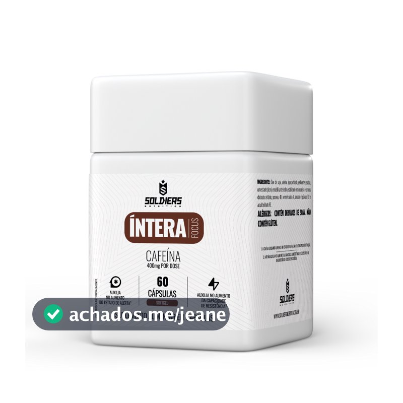 Termogênico Cafeína Foco Concentração 60 caps Softgel Íntera Focus Energia Treino - Soldiers