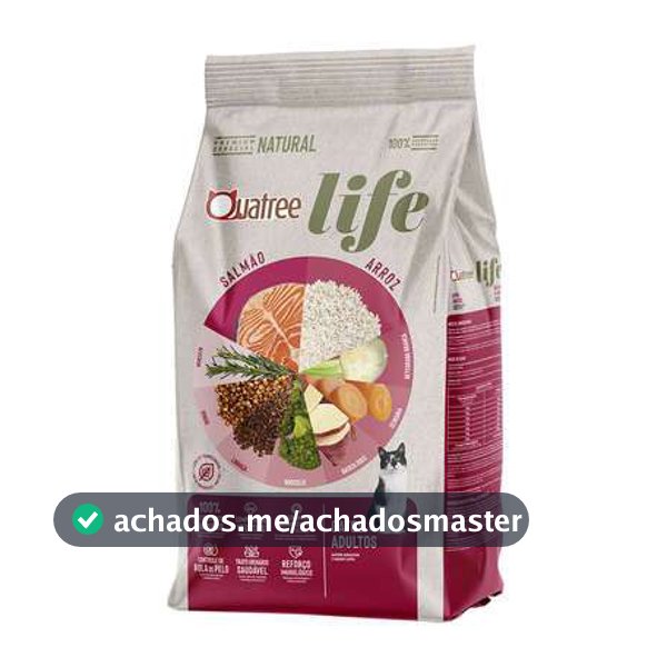 Ração Quatree Life Gato Adulto Salmão e Arroz 10,1 kg