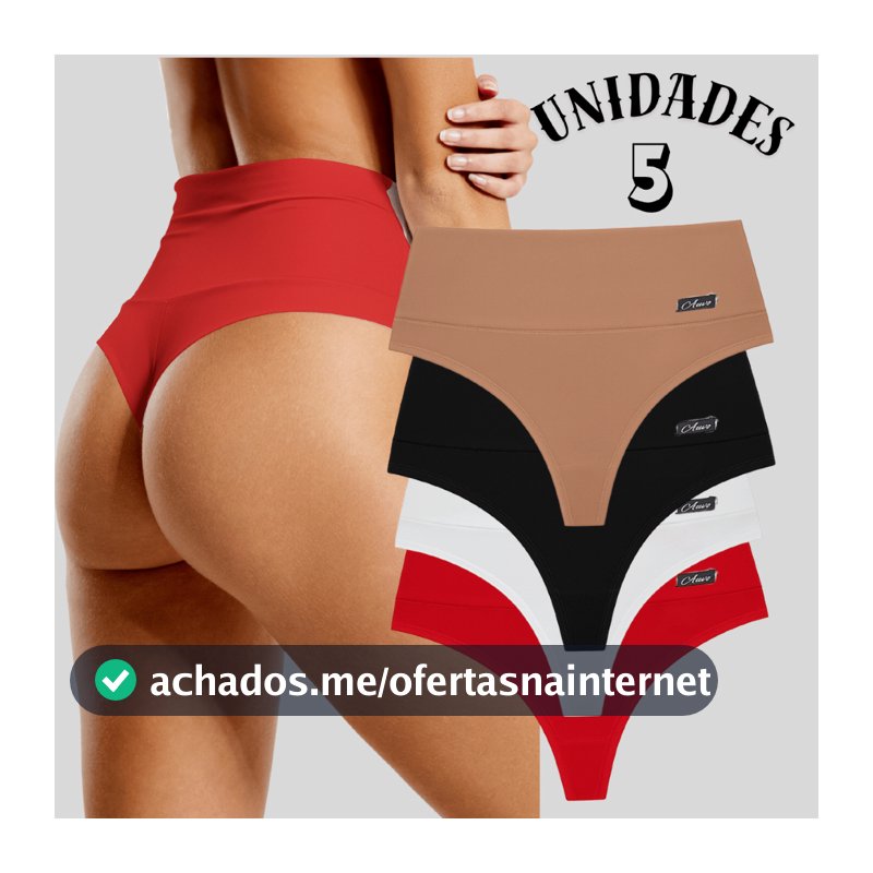 Kit Calcinhas Modeladora Cós Alto Fio Duplo Lingerie Cintas Levanta Bumbum Não Marca Roupa