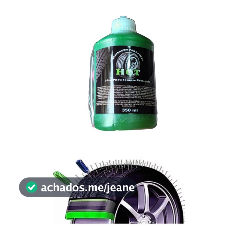 Pneu que não fura ja existe >> Vacina Selante Hot Para Pneu Carro Moto Bicicleta << Ultilização 1 por pneu.