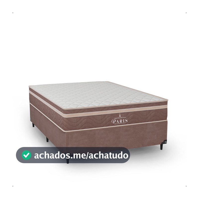 Cama Box Viúva + Colchão Paris Molas Ensacadas - Suede Marrom - e-Shop Casa