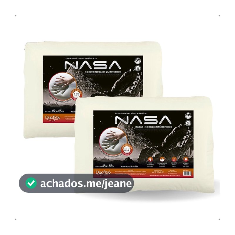 Travesseiro Kit 2 Nasa x10cm Duoflex