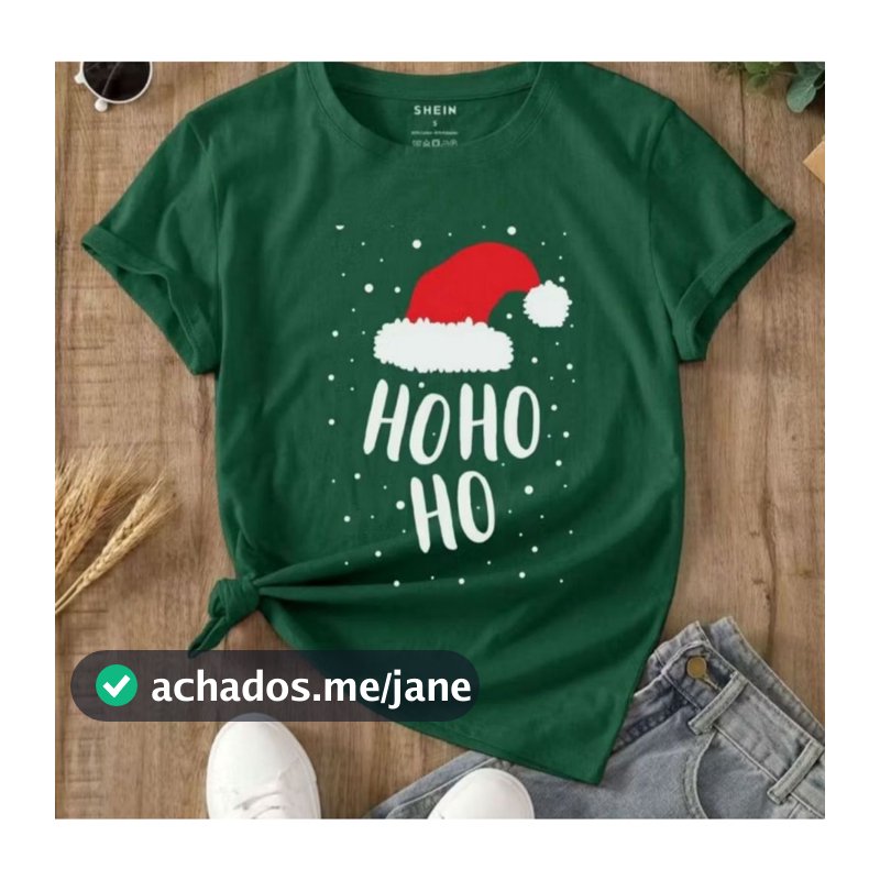 Camiseta Natal HOHOHO Casual Masculina Feminina Elegante Lançamento Envio Imediato
