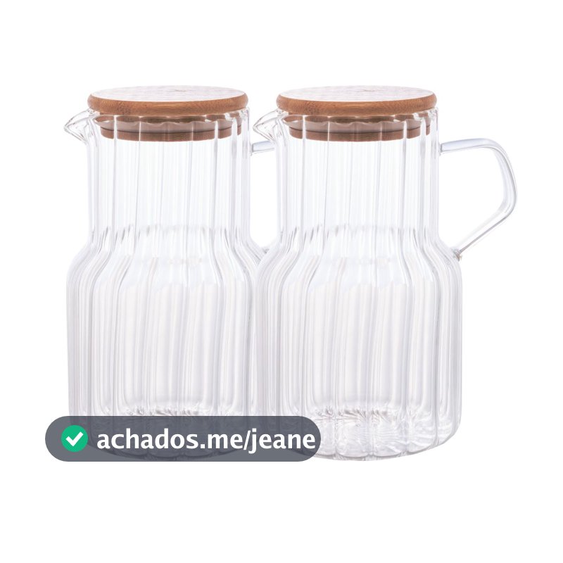 Jarra De Vidro Com Tampa Em Bambu Classic 18 ou 25cm