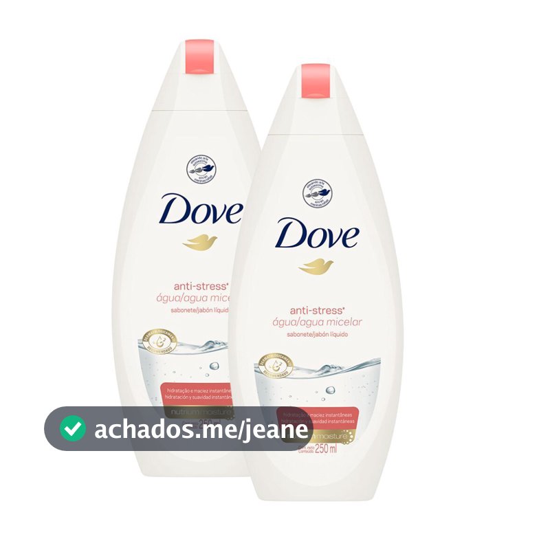 Kit 2 Sabonete Líquido Dove Anti-stress Água Micelar 250ml