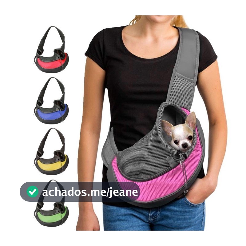 Bolsa de Ombro para Pet Cachorro e Gato Transversal Confortável e Prática para Transporte de Animais