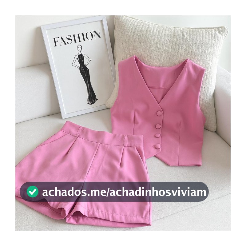 Conjunto Feminino Alfaiataria Luxo - Colete e Short Elegante e Versátil