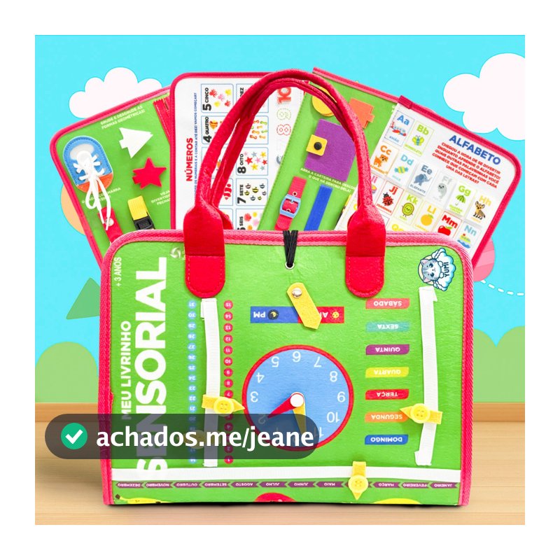 Livro Infantil Maleta Educativa Montessori - Brinquedo Sensorial Educativo Para Bebês e Crianças