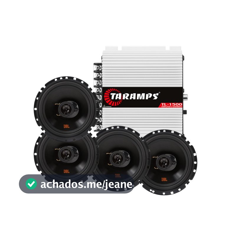 Kit Completo Som Automotivo Amplificador Taramps TL 1500 + 4 Alto-falantes 6 Polegadas JBL FLEX4 6TRFX55