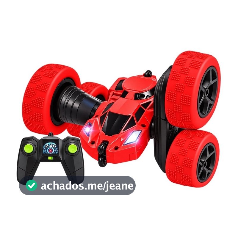 Carrinho De Controle Remoto 4x4 Giro 360 Pirueta Carro Maluco Colorido Grande Bateria Recarregável