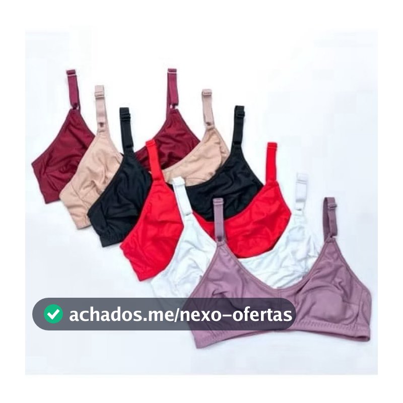 Kit 5 ou 3 Sutiã Sem Bojo Reforçado Alta Sustentação Senhora Microfibra