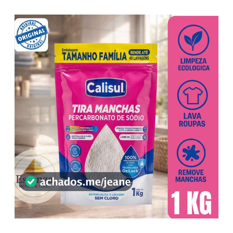 PERCARBONATO de sódio 100% PURO Tira Manchas de Roupas Branca 1kg/2kg OXIGÊNIO ATIVO  Limpeza Calisul
