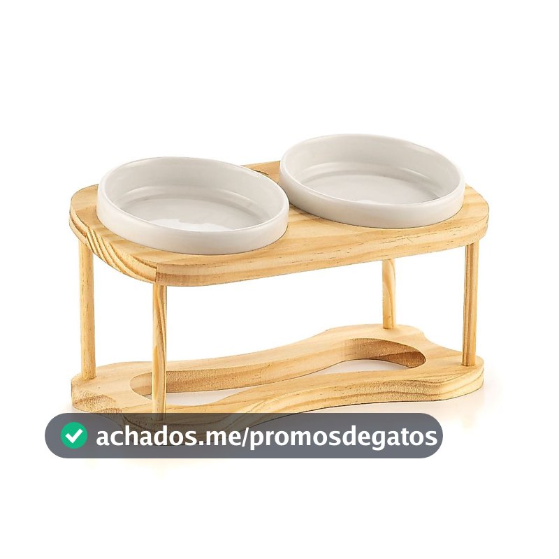 Comedouro Gato Elevado 2 Tigelas 230ml – Base Dupla Antiderrapante Conforto Cervical Premium