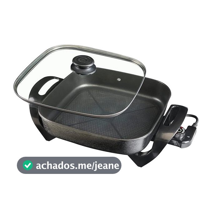 PANELA ELETRICA MANGIARE APEQ01I-02 PRETA QUADRADA 30CM 1500W 220V AGRATTO