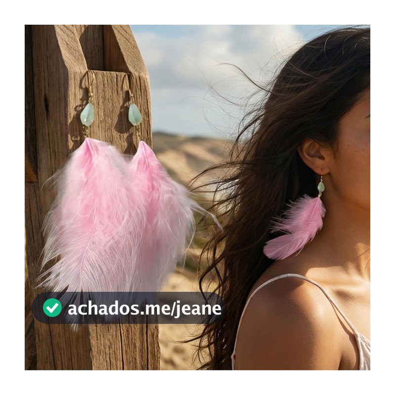 Brincos de Penas Carnaval Preto e Pluma Branca para Festa Brinco de Pena Rosa e Verde para Dia a Dia