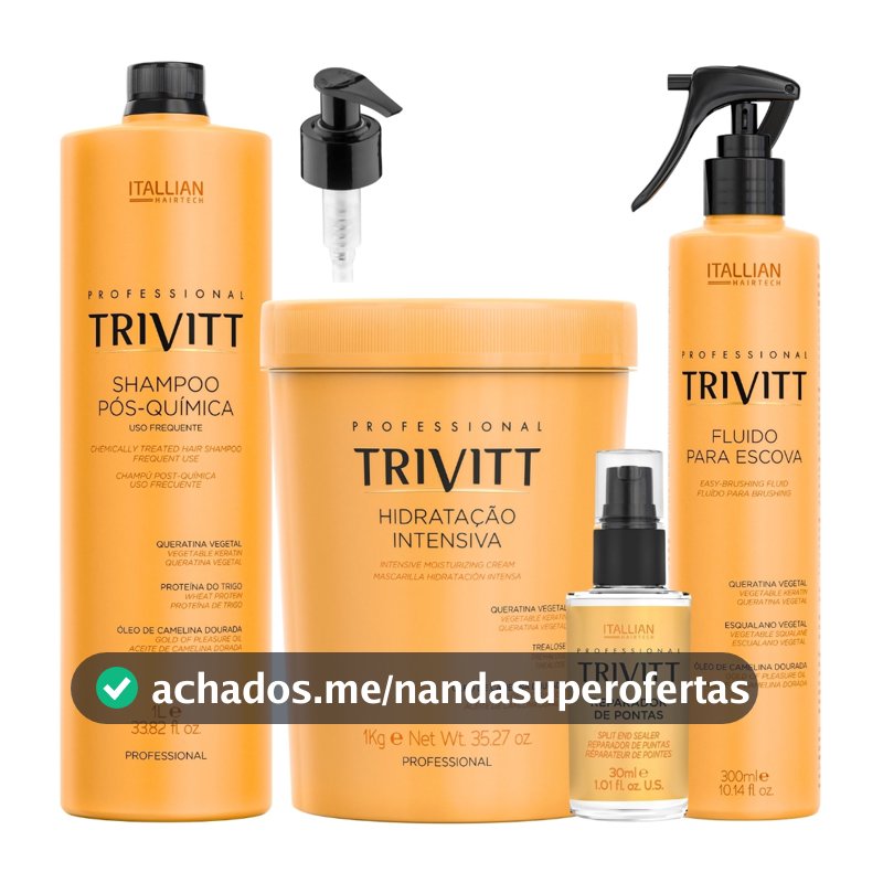 Combo 4 Produtos - Trivitt Itallian Color Mascara 1kg Shampoo Fluido e Reparador
