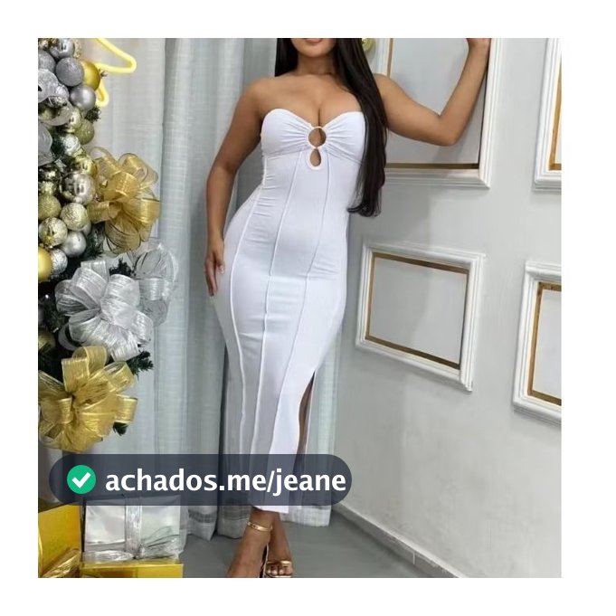 Vestido femenino drapeado com Argola, decote  Moda Gringa