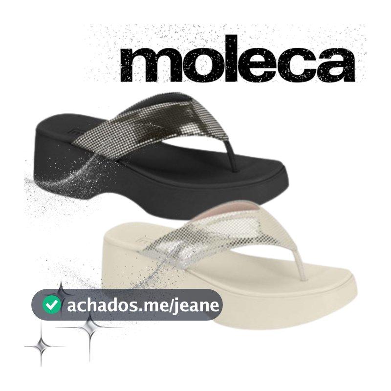 Chinelo Anabela Moleca Brilho Casual Moda Elegante Conforto | Produto Original Moleca! |