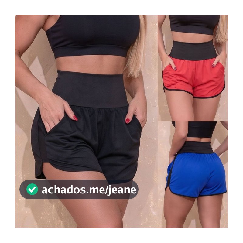 Short Esportivo Feminino Running com Bolsos Laterais em Dry Fit - Ideal para Treinos - Promoção