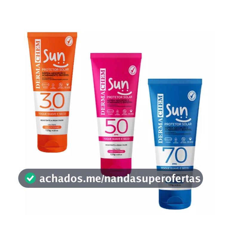 Dermachem Protetor Solar Sun Corporal FPS 30 50 70 e Protetor Solar Facial Rosto FPS 60