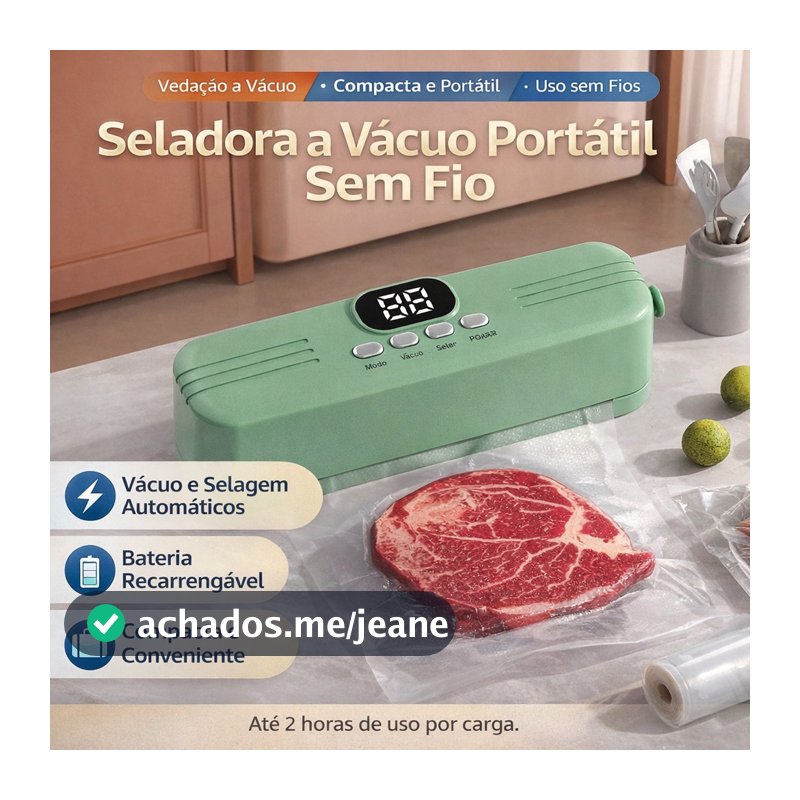 Mini Seladora a Vácuo Portátil Recarregável para Sacos Plásticos de Alimentos