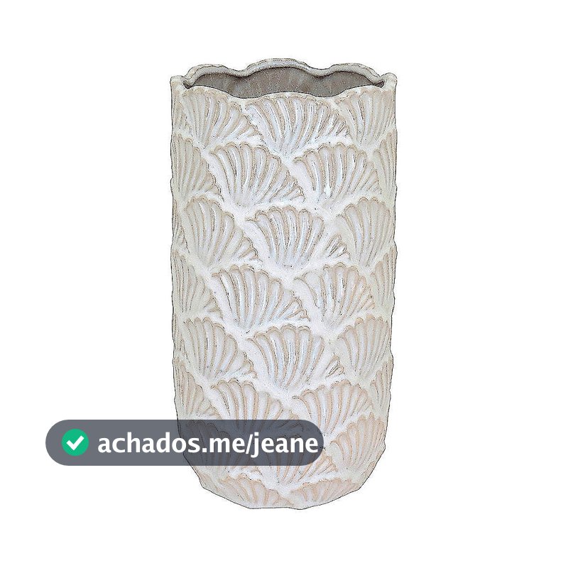 Vaso Decorativo Enfeite Planta Cerâmica 26x14x14cm Bege Flores Suculenta Sala Jardim Casa