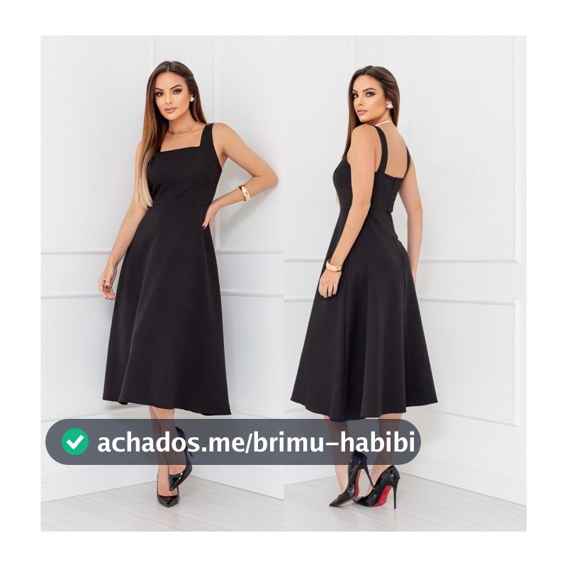 YAN FASHION: Vestido Longo Premium para Eventos - Alça Larga Confortável & Decote Quadrado Sofisticado