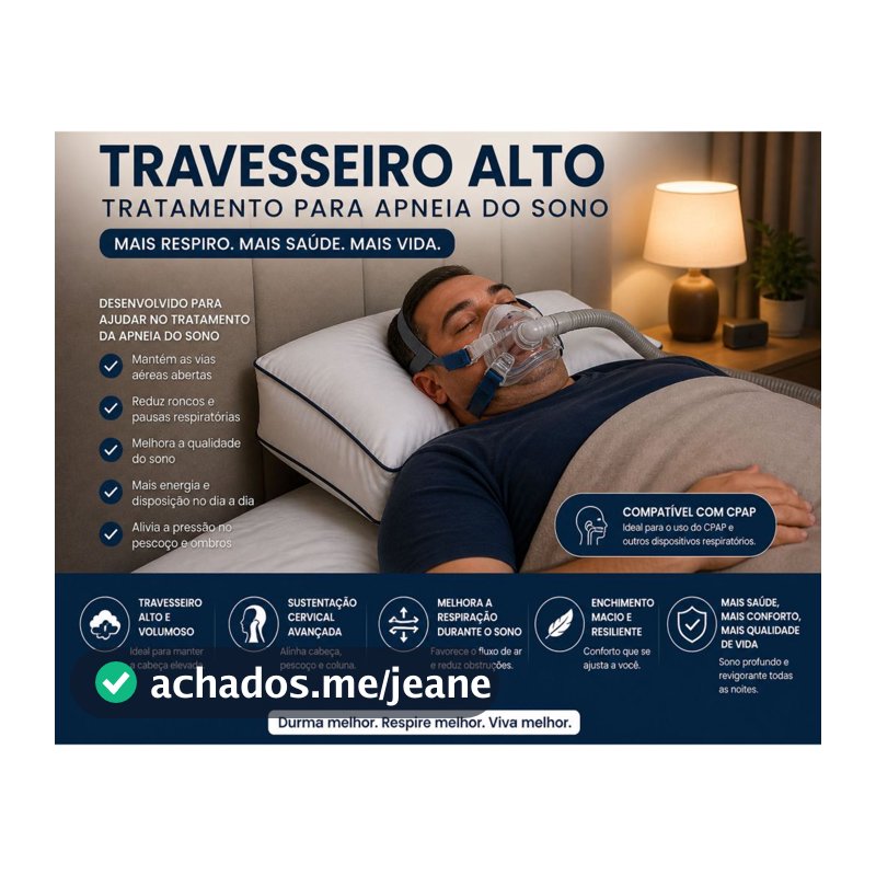 Travesseiro Alto Ortopédico Extra Firme Ideal para Pessoas Com Apneia do Sono, Para pessoas Que Estao a Cima do Peso