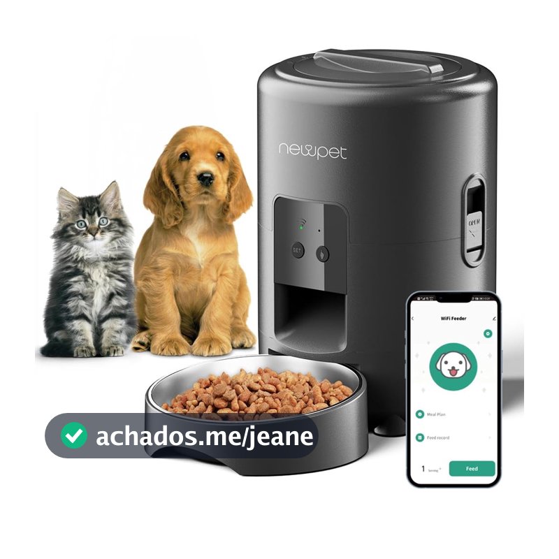 Alimentador Pet Gato Cão Automático WiFi Smart Dispensador de Ração Automático,Comedouro para Caes (2L)