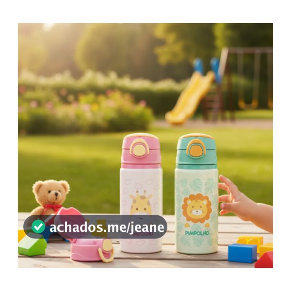 Garrafa de alumínio infantil girafa e leão bebê alumínio 500 ml Pimpolho