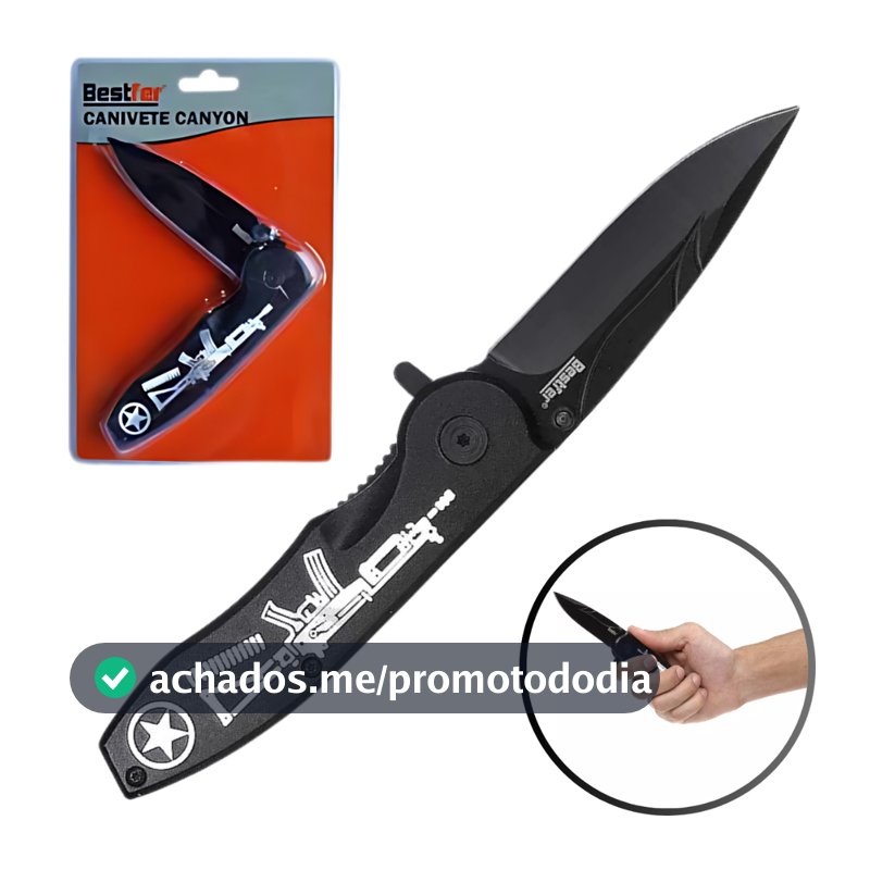 Canivete Canyon II Tático Com Trava Aço Inox Para Camping Sobrevivência Tático e Profissional Bestfer