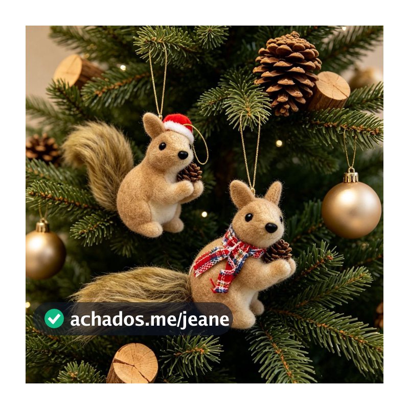 pendente natalino isopor esquilo/pinha 6cm x 10.5cm x 12cm Natal, árvore , decoração