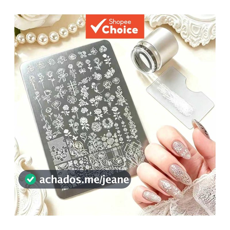 Modelos reutilizáveis de arte de unha, matrizes para carimbo de unhas, adequados para efeitos profissionais de qualidade