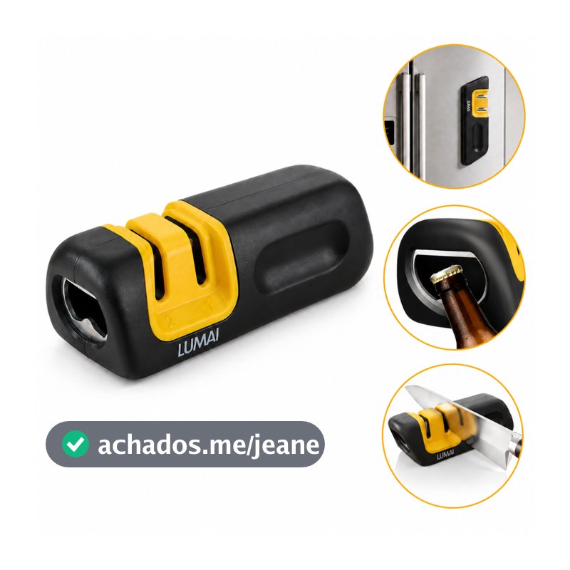 LUMAI Abridor de Garrafas com Afiador Amolador de Facas Solingen Base Imã Magnetico para Geladeira