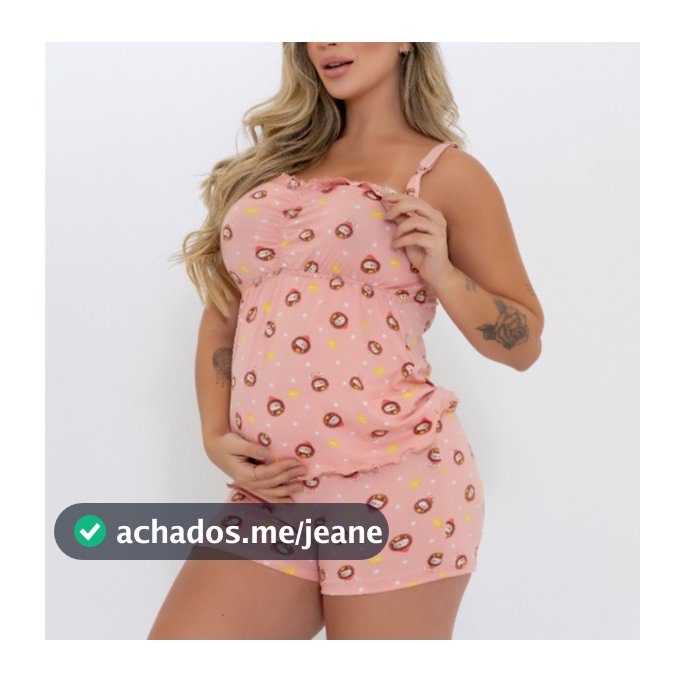 Baby Doll Amamentação Click Abertura Alça Reforçada Não Machuca Conforto Facilidade no seu Dia a Dia Feminino Gestante
