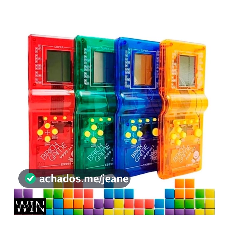 Vídeo Game Portátil 9999 Jogos em 1 Mini Game Antigo Retrô com cores aleatórias Transparente.