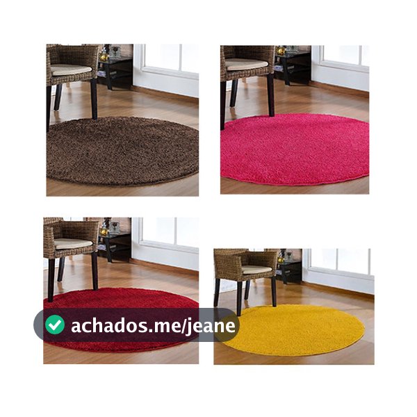 Tapete Para Sala, Quarto Redondo Antiderrapan 100X100 Oasis