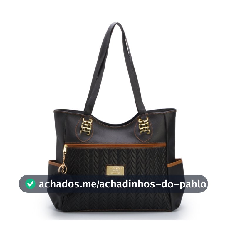 Bolsa Feminina Sacola Grande de Ombro em Couro com Espaço Amplo + Chaveiro Pompom