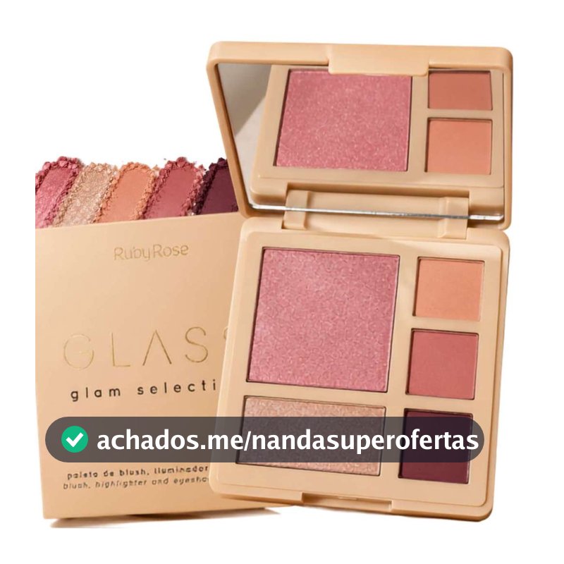 Paleta Ruby Rose Honor Glass Glam Selection Blush Iluminador E Sombra