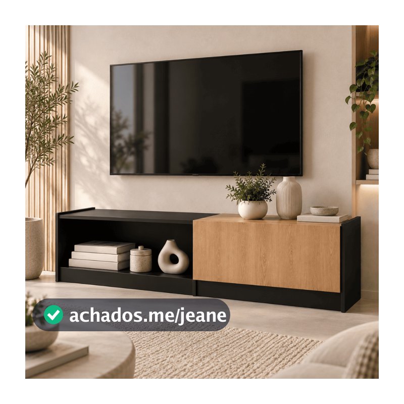Rack Para Tv 75 Polegadas Module 180cm Estante Oganizadora Sala Com Rodapé Byhouse