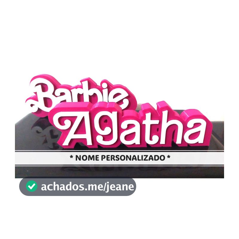 Nome Personalizado tipo Boneca Rosa - Um Toque Glamouroso a sua festa e decoração