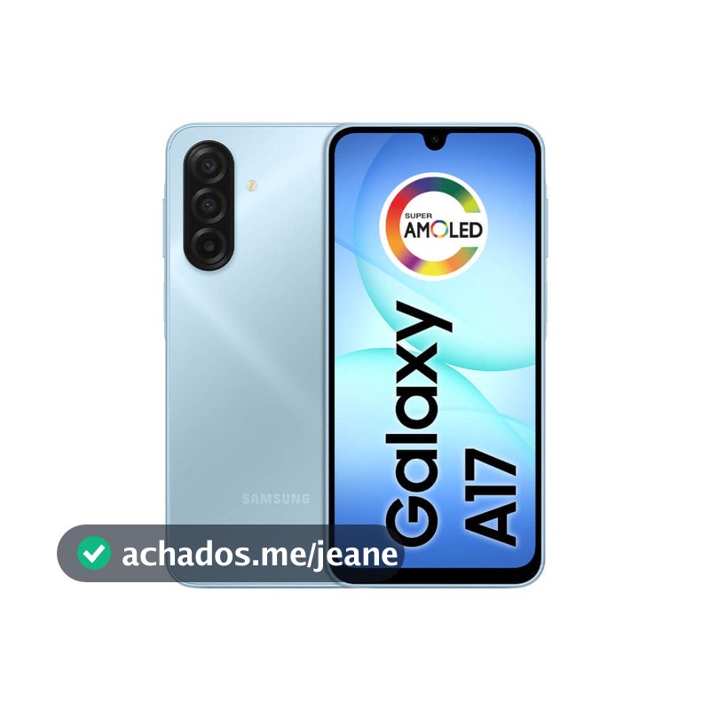 Celular Samsung Galaxy A17 com IA, 128GB, 4GB RAM, Câm de 50MP, Tela de 6.7", NFC, IP54