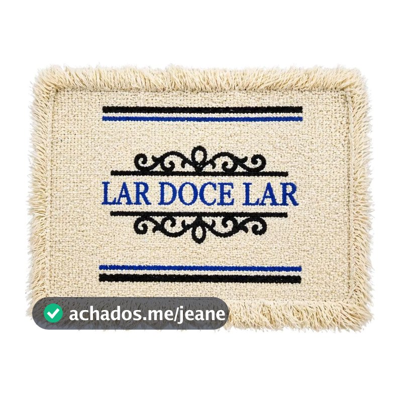 Tapete Algodão Boho Lar Doce Lar Artesanal Rústico 40x60