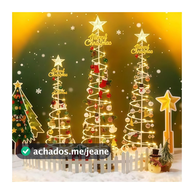Árvore de Natal LED 1,8m Dobrável com Enfeites Inclusos + Bengala do Papai Noel-N10