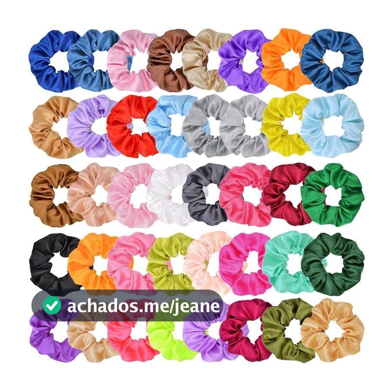 Kit Com unid Xuxinha De Cetim  Scrunchies Laço de Cabelo Anti Frizz