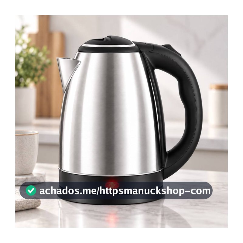 Chaleira Jarra Elétrica Térmica Bule Com Tampa Inox Prateada 1,8 Litros 1000W